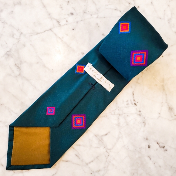 Teal Tie with Colorful Tiles - Picture 2 of 5